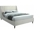 Pemberly Row Contemporary Soft Cream Velvet Upholstered King Bed