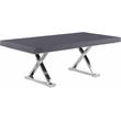 Pemberly Row Gray Oak Lacquer Top Extendable 2 Leaf Dining Table