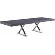 Pemberly Row Gray Oak Lacquer Top Extendable 2 Leaf Dining Table