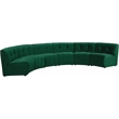 Pemberly Row Contemporary Green Velvet Modular 6 Piece Sectional