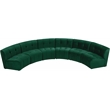Pemberly Row Contemporary Green Velvet Modular 6 Piece Sectional