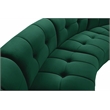 Pemberly Row Contemporary Green Velvet Modular 6 Piece Sectional
