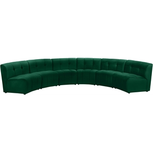 Pemberly Row Contemporary Green Velvet Modular 6 Piece Sectional
