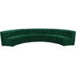 Pemberly Row Contemporary Green Velvet Modular 6 Piece Sectional