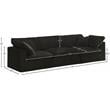 Pemberly Row Contemporary Soft Black Velvet Modular 3 Piece Sofa