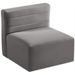 Pemberly Row Contemporary Soft Gray Velvet Modular Armless Chair