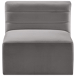 Pemberly Row Contemporary Soft Gray Velvet Modular Armless Chair