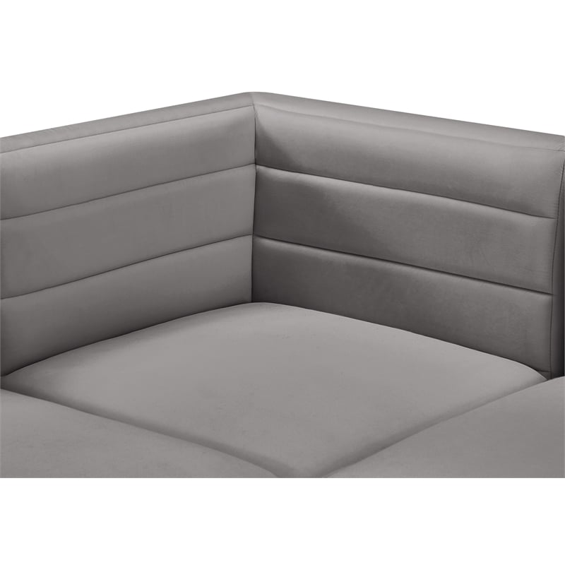 Pemberly Row Contemporary Soft Gray Velvet Modular Armless Chair