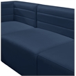 Pemberly Row Contemporary Soft Navy Velvet Modular Armless Chair