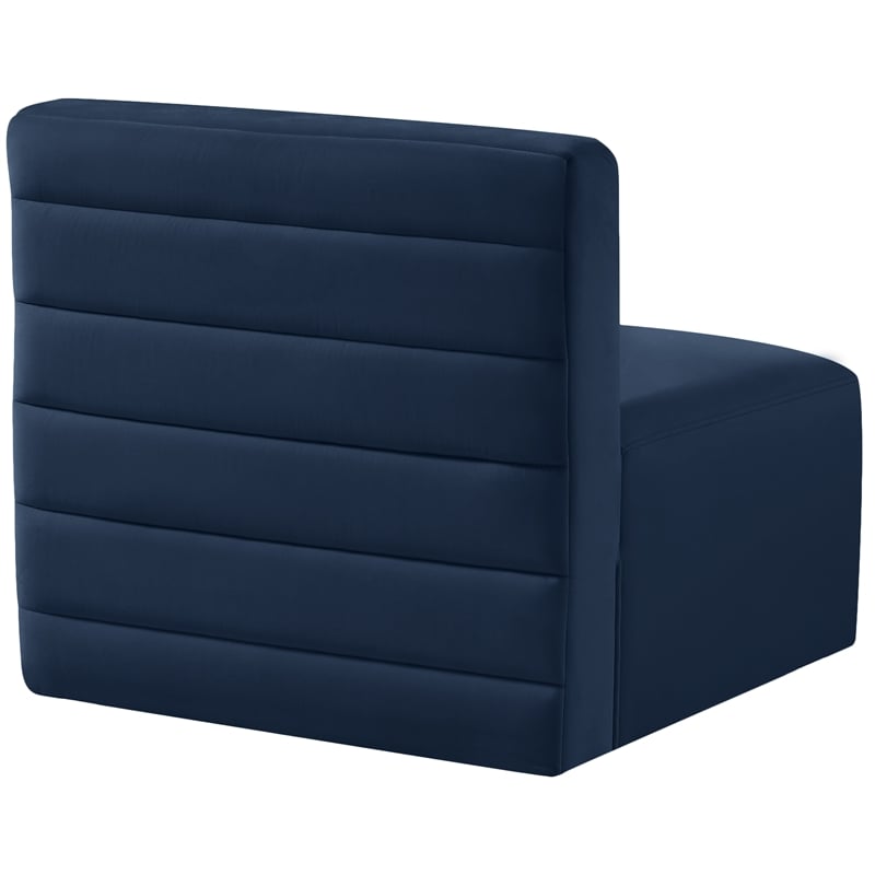 Pemberly Row Contemporary Soft Navy Velvet Modular Armless Chair