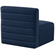 Pemberly Row Contemporary Soft Navy Velvet Modular Armless Chair