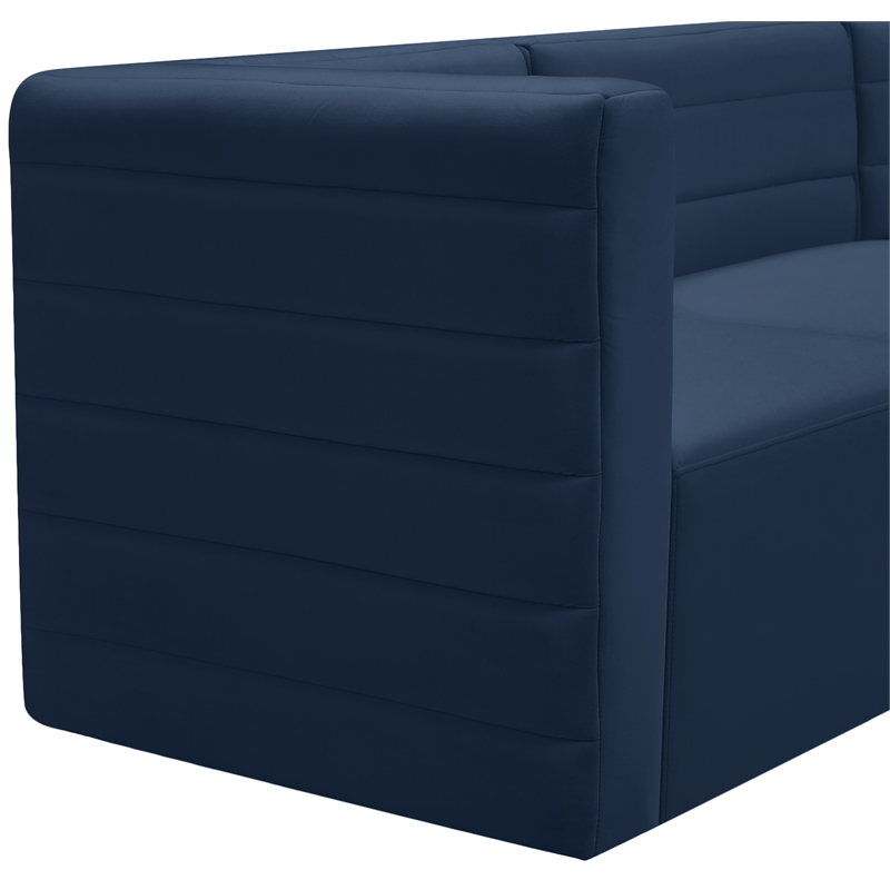 Pemberly Row Contemporary Soft Navy Velvet Modular Armless Chair
