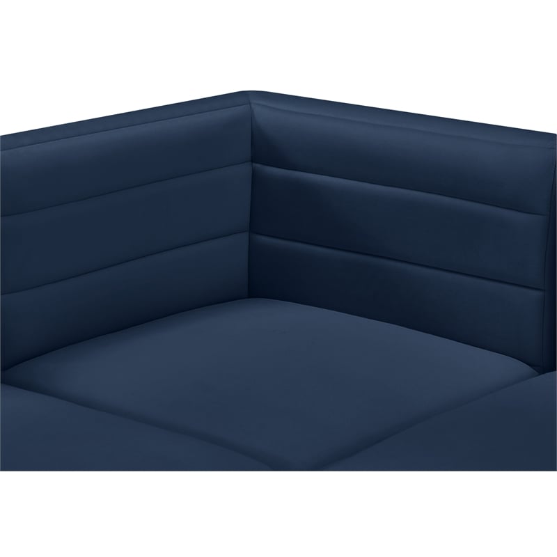 Pemberly Row Contemporary Soft Navy Velvet Modular Armless Chair