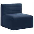Pemberly Row Contemporary Soft Navy Velvet Modular Armless Chair