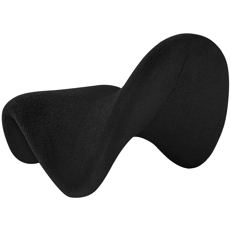 Pemberly Row Contemporary Soft Black Faux Shearling Accent Chair