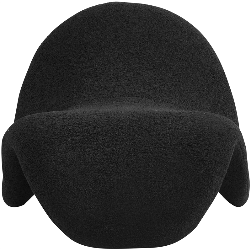 Pemberly Row Contemporary Soft Black Faux Shearling Accent Chair