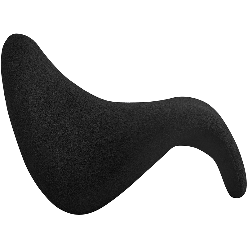 Pemberly Row Contemporary Soft Black Faux Shearling Accent Chair