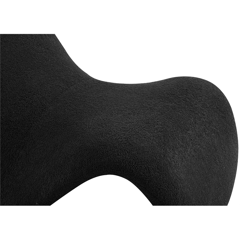 Pemberly Row Contemporary Soft Black Faux Shearling Accent Chair