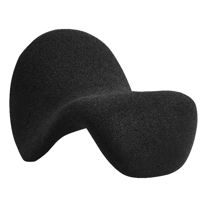 Pemberly Row Contemporary Soft Black Faux Shearling Accent Chair