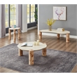 Pemberly Row Contemporary Burl Wood and White Resin Coffee Table