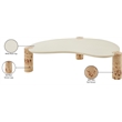 Pemberly Row Contemporary Burl Wood and White Resin Coffee Table
