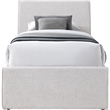 Pemberly Row Contemporary Cream Chenille Fabric Twin Trundle Bed