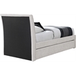 Pemberly Row Contemporary Cream Chenille Fabric Twin Trundle Bed