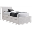 Pemberly Row Contemporary Cream Chenille Fabric Twin Trundle Bed