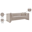 Pemberly Row Contemporary Beige Chenille Fabric Upholstered Sofa