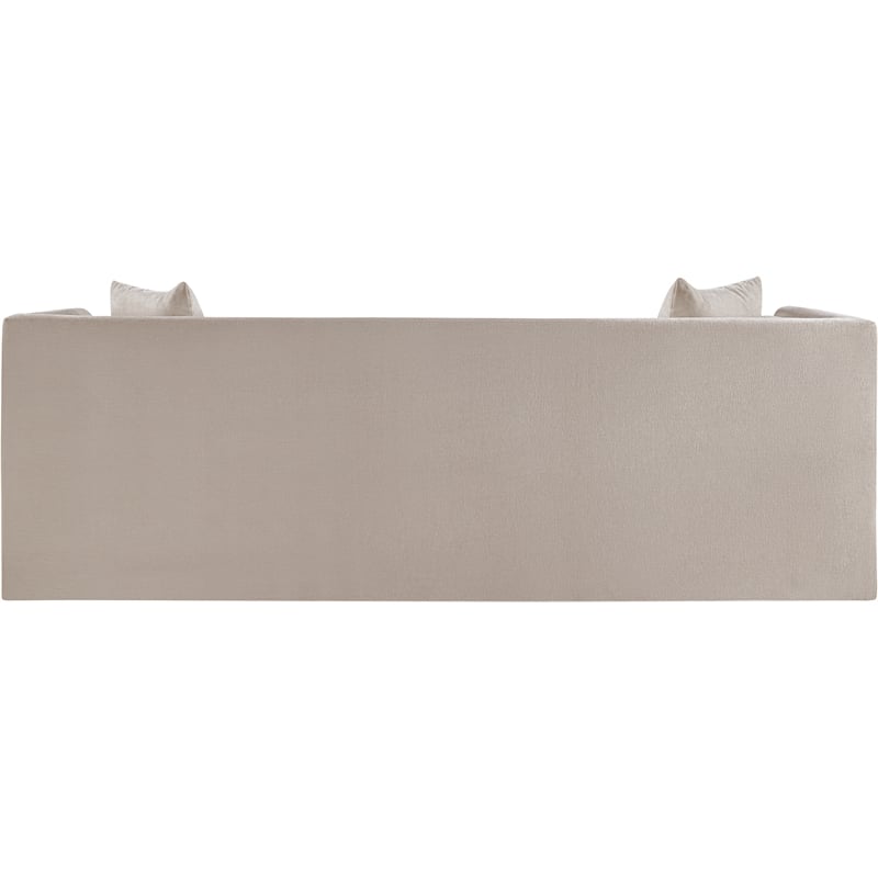 Pemberly Row Contemporary Beige Chenille Fabric Upholstered Sofa