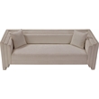 Pemberly Row Contemporary Beige Chenille Fabric Upholstered Sofa