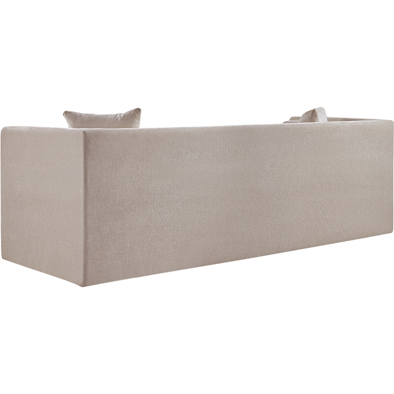 Pemberly Row Contemporary Beige Chenille Fabric Upholstered Sofa