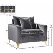 Pemberly Row Contemporary Upholstered Velvet Accent Chair in Gray