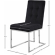 Pemberly Row Contemporary Velvet Dining Chair in Black (Set of 2)
