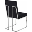 Pemberly Row Contemporary Velvet Dining Chair in Black (Set of 2)