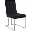 Pemberly Row Contemporary Velvet Dining Chair in Black (Set of 2)