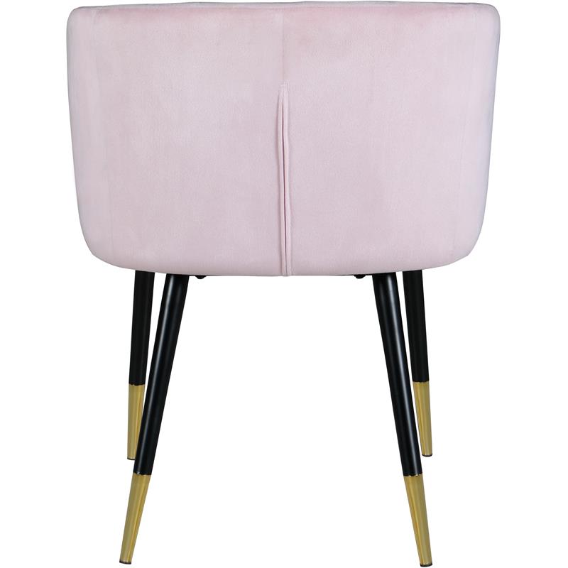 Pemberly Row Contemporary Upholstered Velvet Dining Chair in Pink