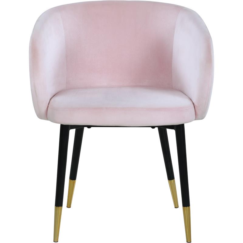 Pemberly Row Contemporary Upholstered Velvet Dining Chair in Pink
