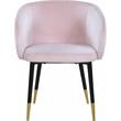 Pemberly Row Contemporary Upholstered Velvet Dining Chair in Pink