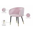 Pemberly Row Contemporary Upholstered Velvet Dining Chair in Pink