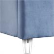 Pemberly Row Modern Solid Wood Tufted Velvet Twin Bed in SKy Blue
