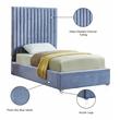 Pemberly Row Modern Solid Wood Tufted Velvet Twin Bed in SKy Blue