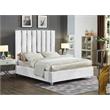Pemberly Row Contemporary Solid Wood and Velvet King Bed in White