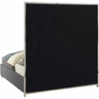 Pemberly Row Modern Solid Wood and Vegan Leather King Bed in Gray