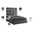 Pemberly Row Modern Solid Wood and Vegan Leather King Bed in Gray