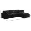 Pemberly Row Contemporary Standard Black Velvet Modular Sectional