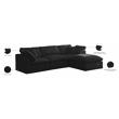 Pemberly Row Contemporary Standard Black Velvet Modular Sectional