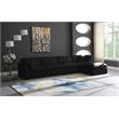 Pemberly Row Contemporary Standard Black Velvet Modular Sectional