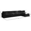 Pemberly Row Contemporary Standard Black Velvet Modular Sectional