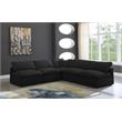 Pemberly Row Contemporary Standard Black Velvet Modular Sectional
